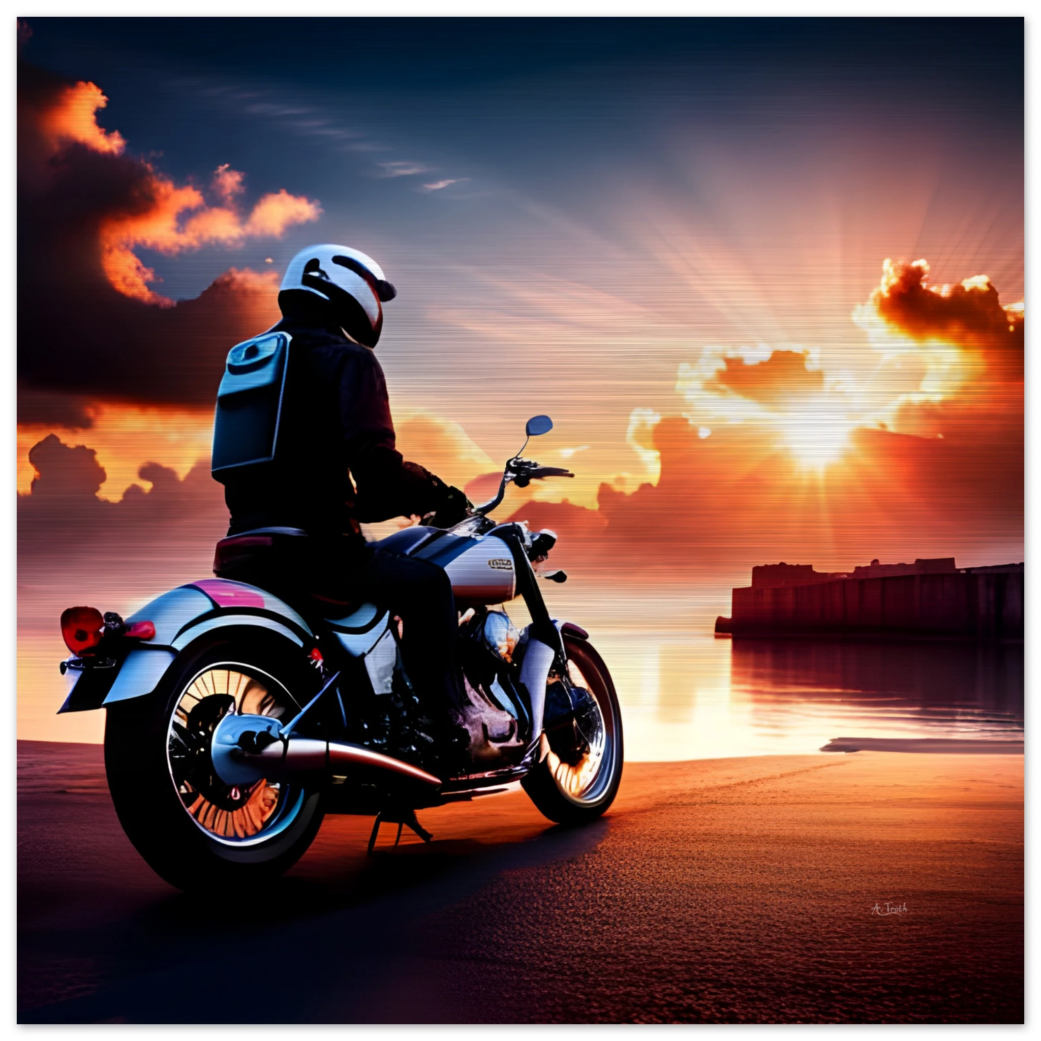 Brushed Aluminum Print 20x20 cm / 8x8″ - End Of The Road